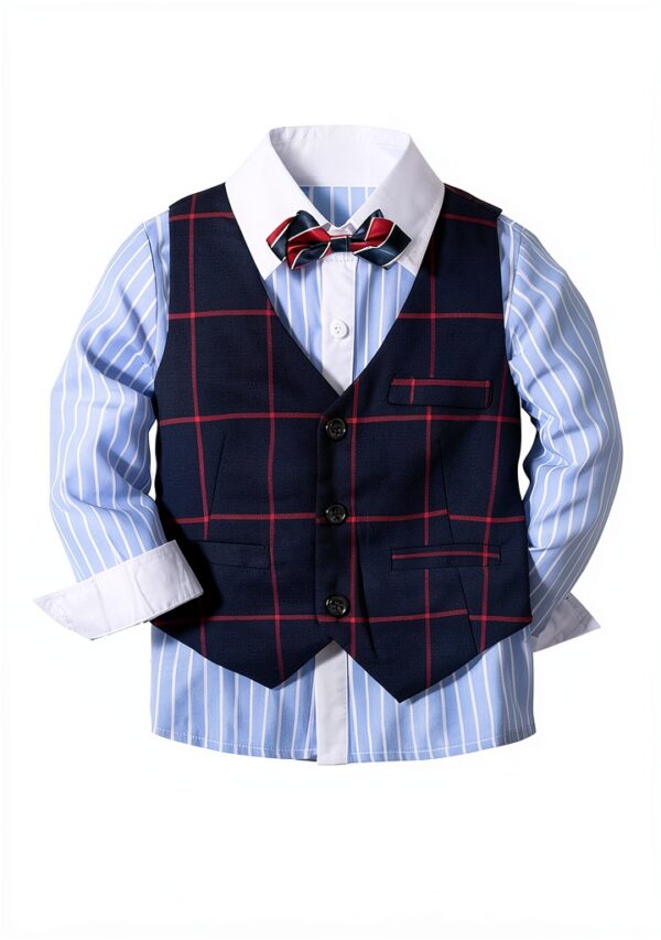 Baby Boys Tuxedo Formal Wear Suit Set 3 Piece Outfit-4