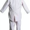 Baby Boys Tuxedo Suit White Satin Lapels 5 Piece Set-2