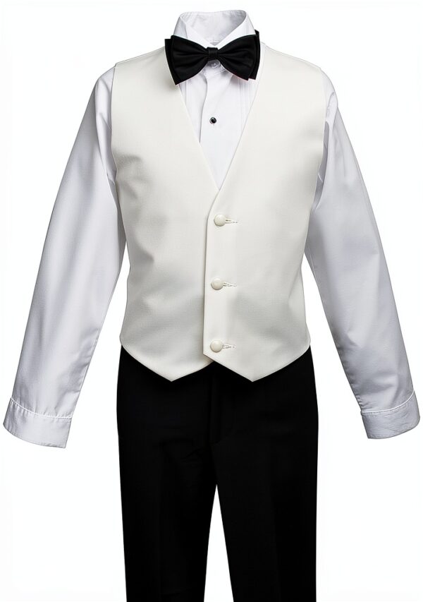 Boys Tuxedo Set Polyester Jacket Adjustable Bowtie Sizes-2