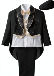 Baby Boy Tuxedo Suit A&J DESIGN Formal Tail Wedding Outfit-0