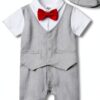A&J DESIGN Baby Boys Tuxedo Cotton Spandex Formal Outfit-0