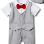 A&J DESIGN Baby Boys Tuxedo Cotton Spandex Formal Outfit-0