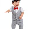 A&J DESIGN Baby Boys Tuxedo Cotton Spandex Formal Outfit-1