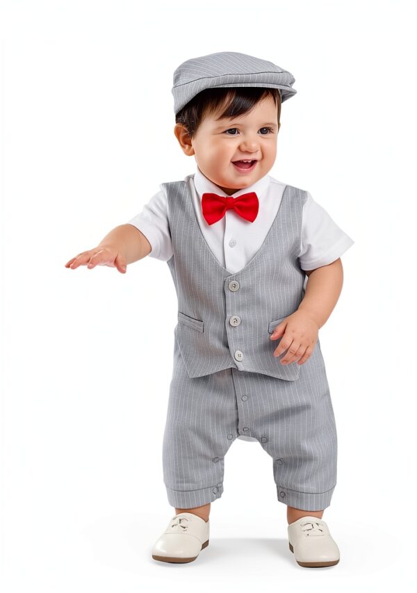 A&J DESIGN Baby Boys Tuxedo Cotton Spandex Formal Outfit-1