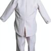 Baby Boys Tuxedo Suit Set White Satin Lapels 5 Piece-2