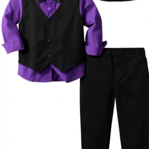 A&J DESIGN Boys Formal Suit Cotton Tuxedo Wedding Party-0