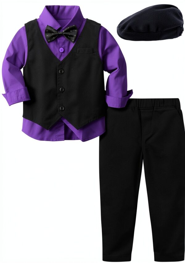 A&J DESIGN Boys Formal Suit Cotton Tuxedo Wedding Party-0