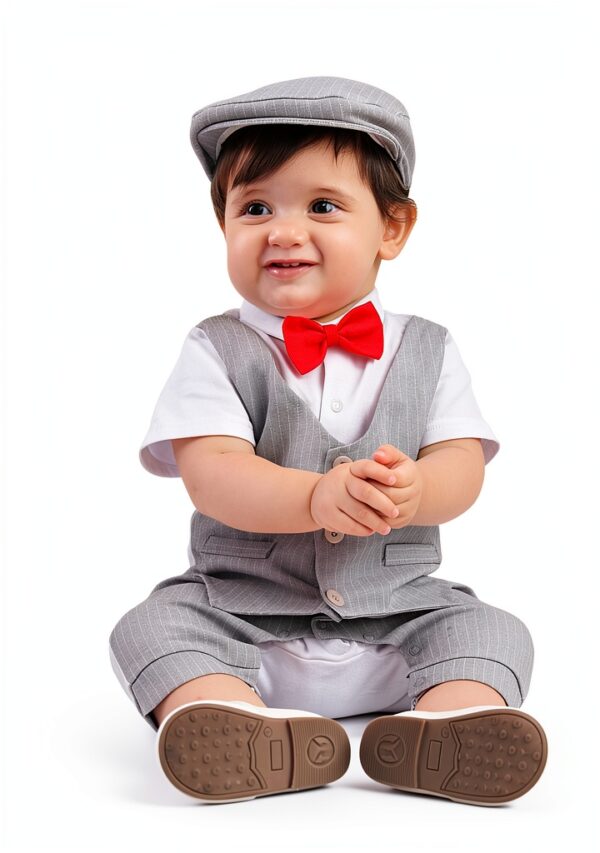 A&J DESIGN Baby Boys Tuxedo Cotton Spandex Formal Outfit-2