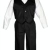 Leader Textiles Baby Boys Tuxedo Black Satin Shawl Lapel-1