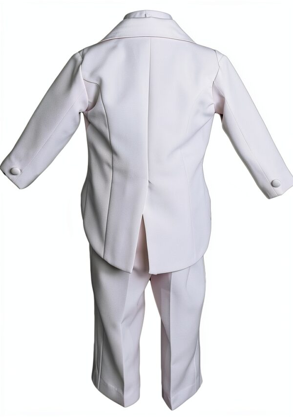 Baby Boys Tuxedo Set White Satin Lapels Adjustable Bowtie-2
