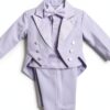 Baby Boys Tuxedo Suit White Satin Lapels 5 Piece Set-3