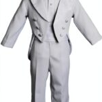 Baby Boys Tuxedo Suit Set White Satin Lapels Special-0