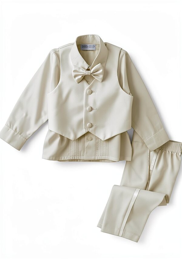 Baby Boys Ivory Tuxedo Polyester Formal Wear Sizes Newborn-1