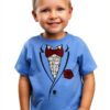 Baby Boys Tuxedo T-Shirt Soft California Blue Formal Wear-2