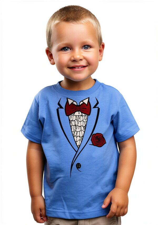 Baby Boys Tuxedo T-Shirt Soft California Blue Formal Wear-2