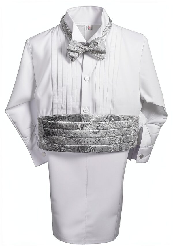 Boys Tuxedo Suit White 2-3T Polyester Formal Wear-2