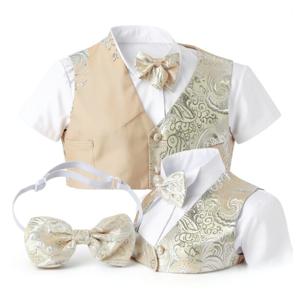 Baby Boy Tuxedo Suit A&J DESIGN Formal Tail Wedding Outfit-3